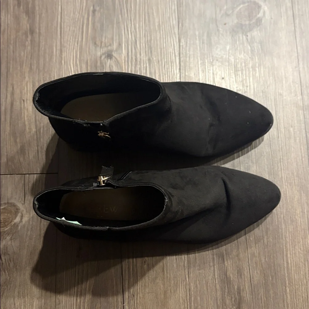 J. Crew Women’s Faux Suede Black Flat Ankle Boots